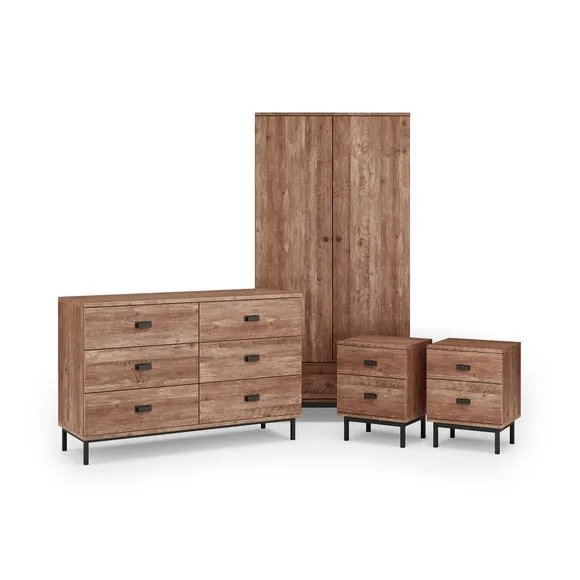 Fulton 2 Drawer Bedside Tables & 6 Drawer Chest & 2 Door Wardrobe Bundle