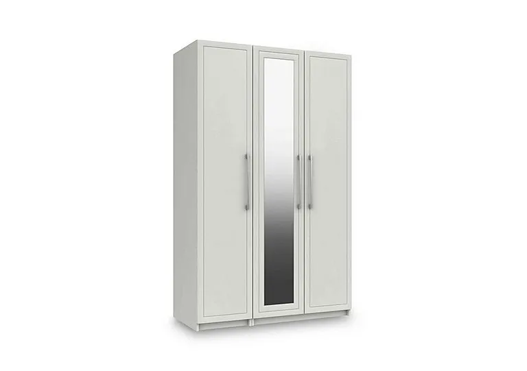 Bexley 3 Door Wardrobe with Mirror Door and Interior Lighting - White