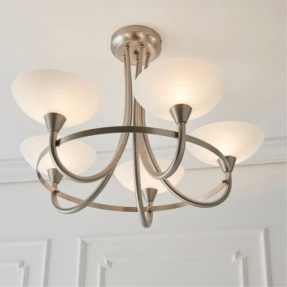 Vogue Cagney 5 Light Semi Flush Ceiling Light 5