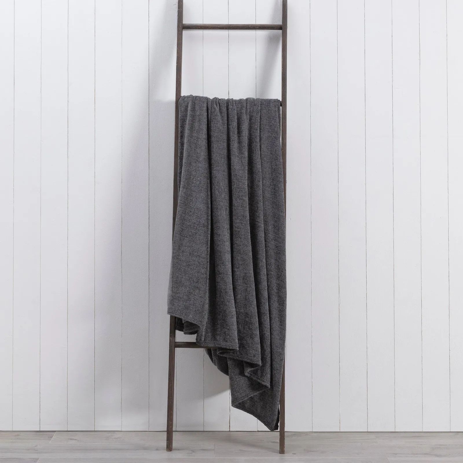 Chenille 230x230cm Throw Charcoal