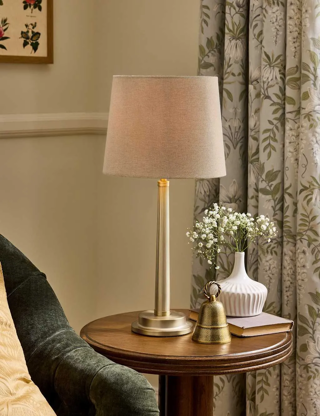 Laura Ashley Sullivan Metal Ribbed Table Lamp Champagne