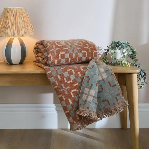 Welsh Blanket Effect Throw 130cm x 180cm