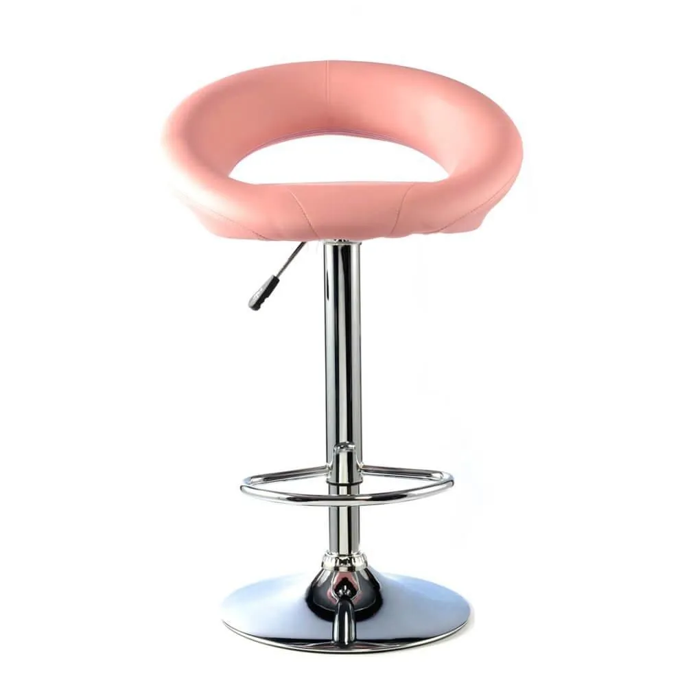 netfurniture Furrai Bar Stool PU Chrome & Pink (2s)