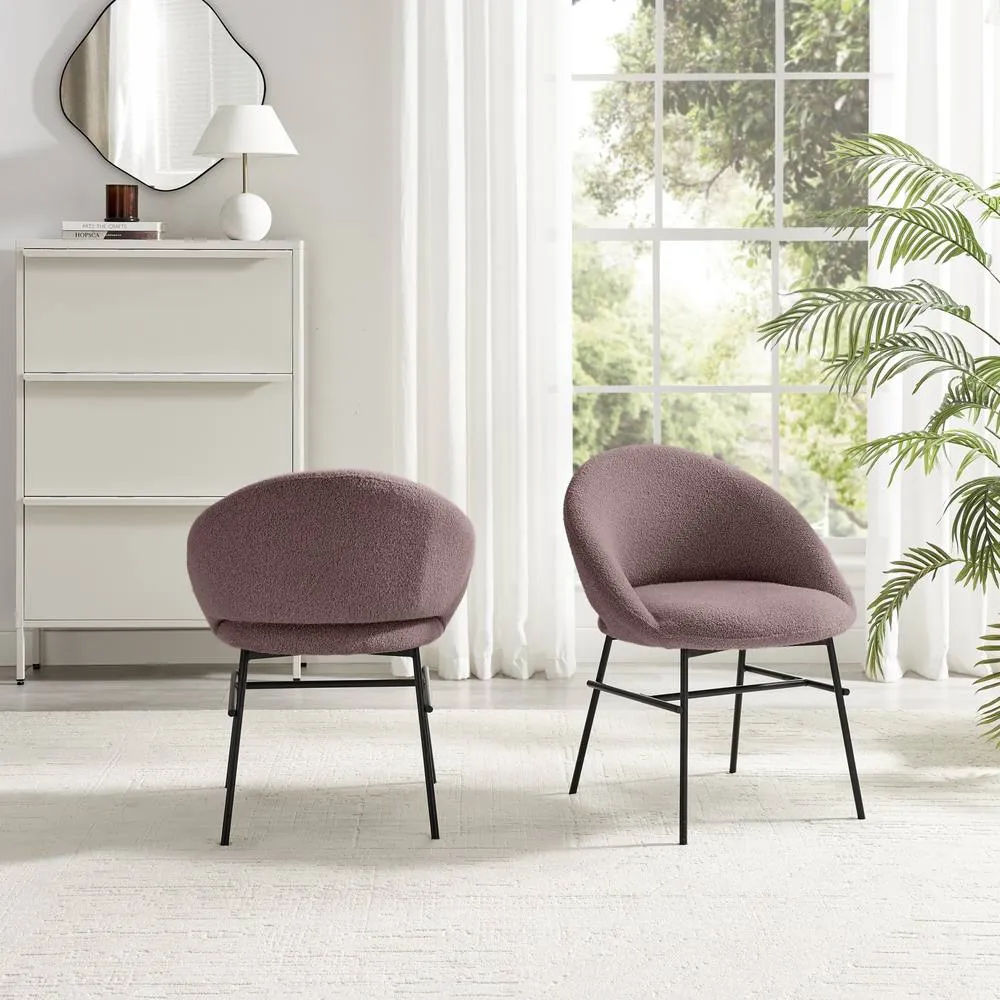 FurnitureboxUK 2x Nella Dusky Pink Fabric Dining Chairs in Terracotta 3