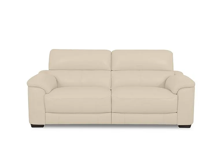 Nova Leather 3 Seater Power Recliner Sofa with Power Headrests - BV Bisque