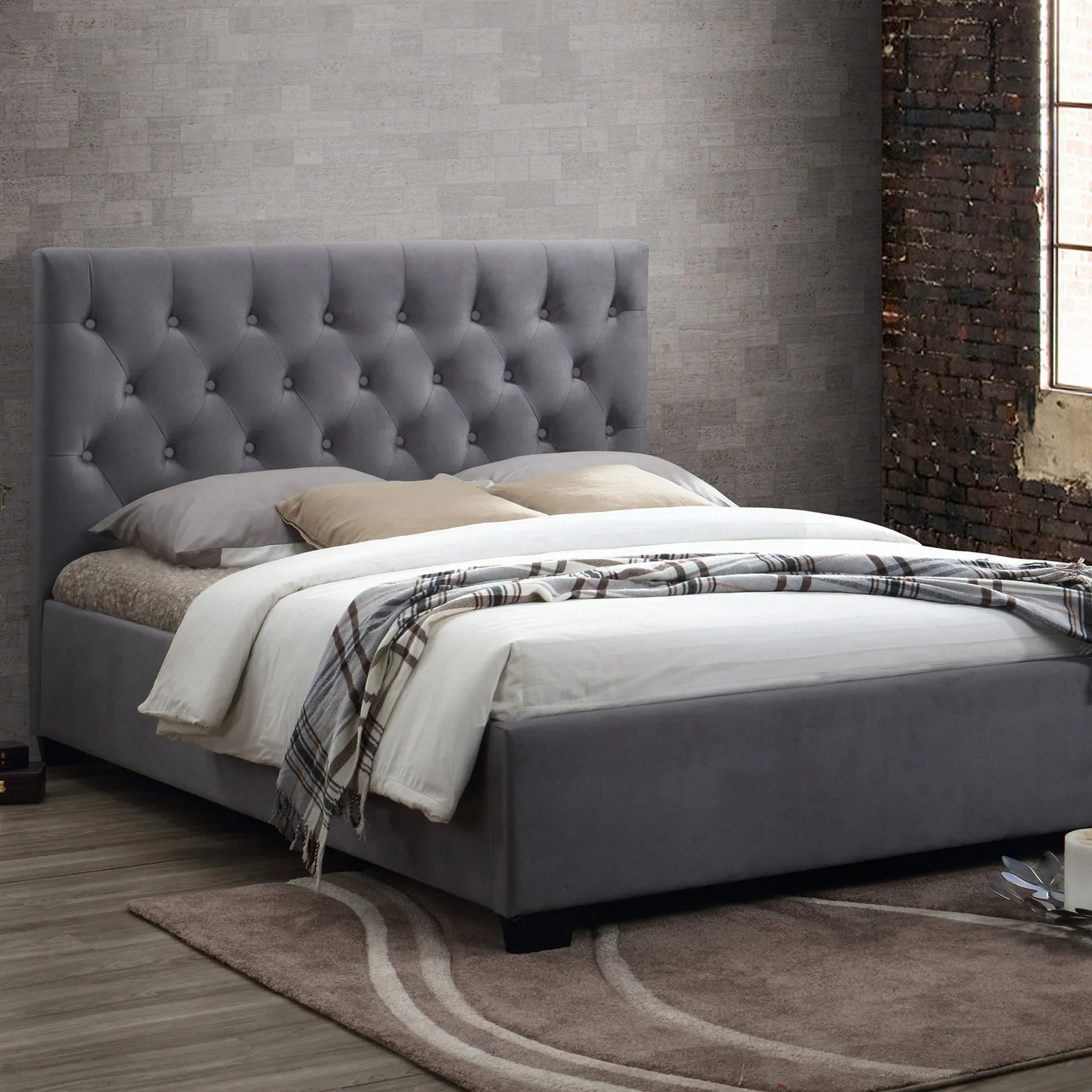 Cologne Fabric Bed Frame Grey