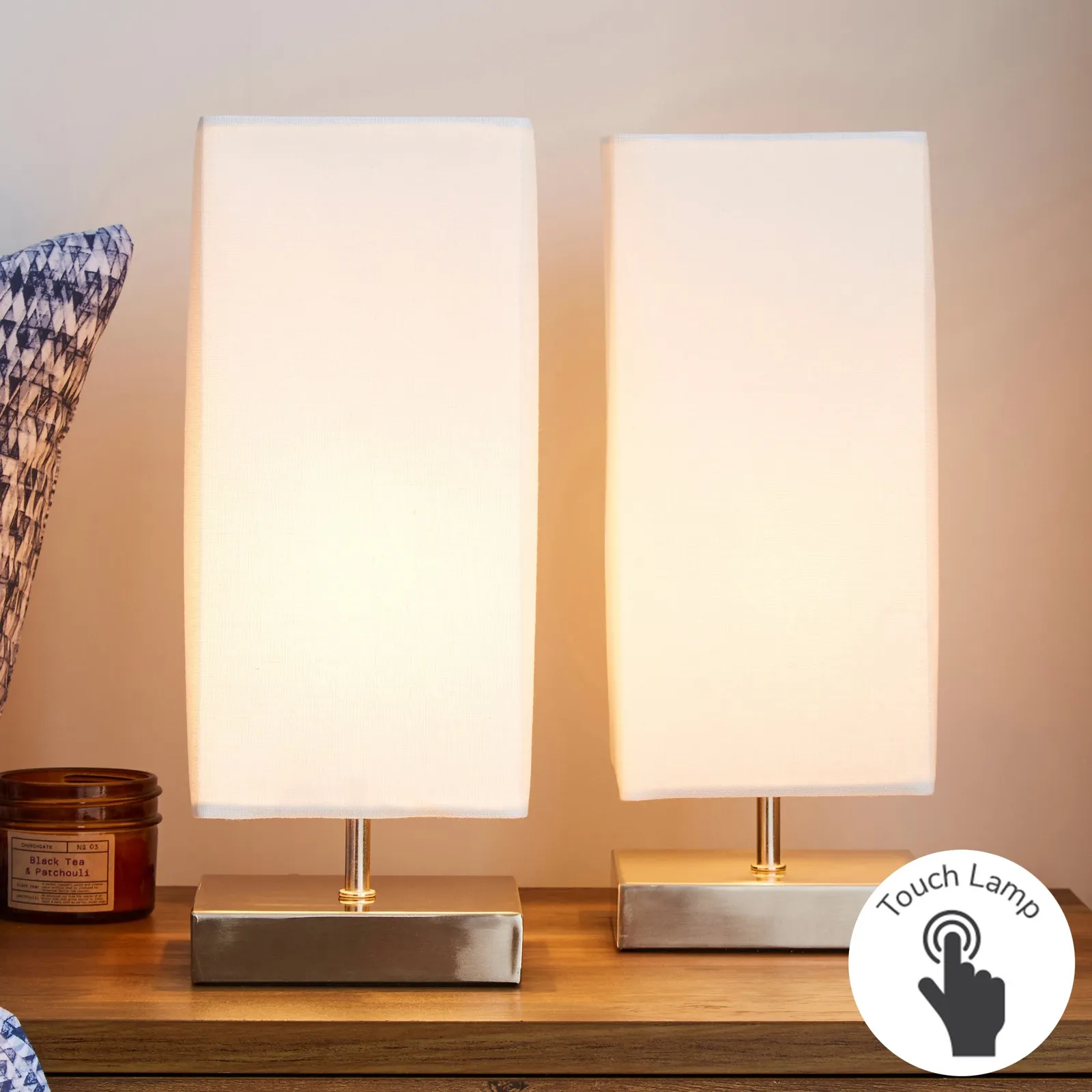 Set of 2 Charlotte Touch Dimmable Table Lamps 1
