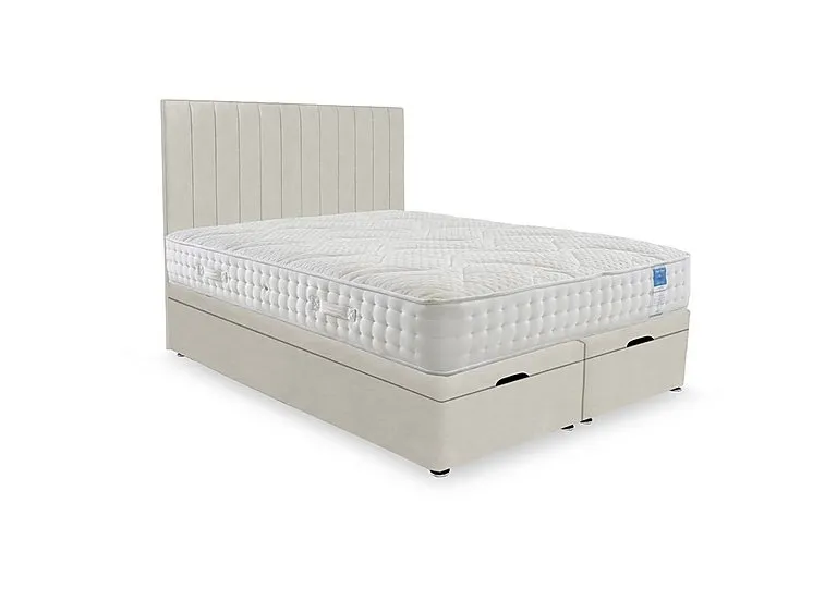 Luxury Firm End Lift Ottoman Divan Set - Super King - Plush Ecru
