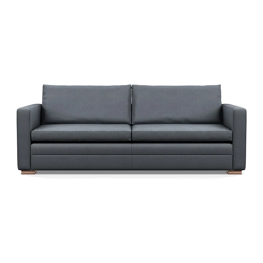 Heal's Palermo 4 Seater Sofa Siena Cotton Shale Grey Brass/Walnut Feet 1