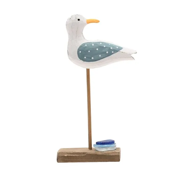 Love Life By The Sea Driftwood & Sea Glass Seagull Ornament 4