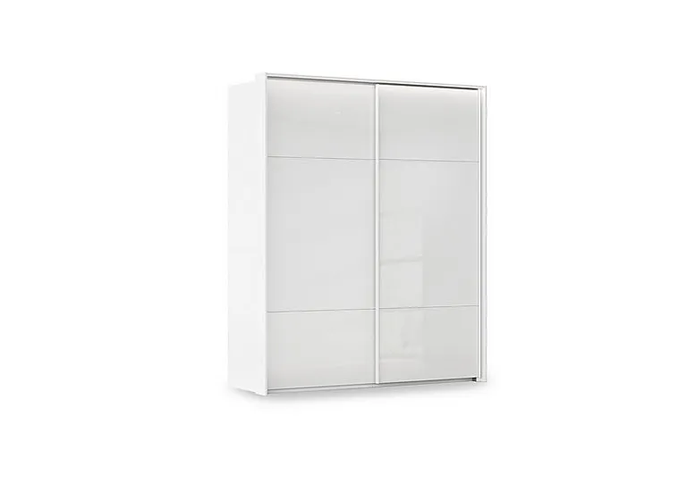 Haven 190cm 2 Door Slider Wardrobe with Glass Doors and Lights