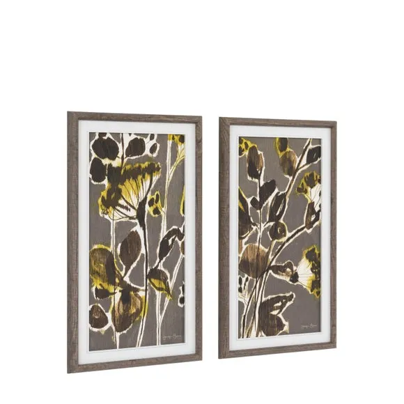 Cedar and Sage Set of 2 Statement Flora and Fauna Framed Canvases 3