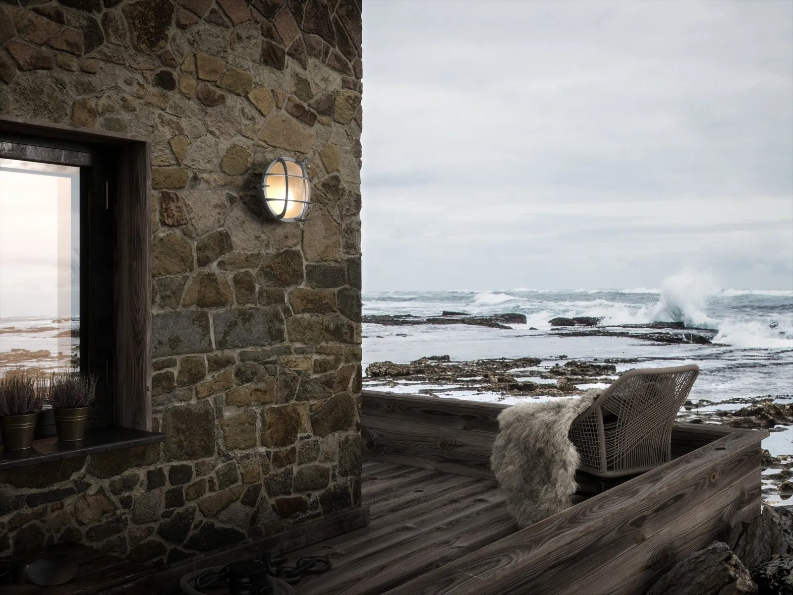 Nordlux Polperro Outdoor Wall Light Nickel Brass Garden E27 IP64 Mains in Metallic Silver 6