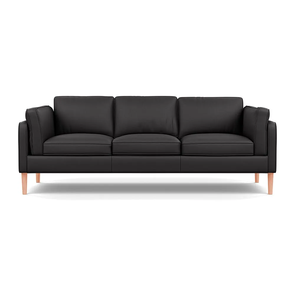 Heal's Sonno 4 Str Sofa Grain Leather Graphite 063 Natural Feet 1