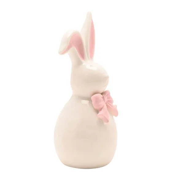 Eggstraordinary Gift Co. Sitting Bunny with Pink Bow Ornament 2