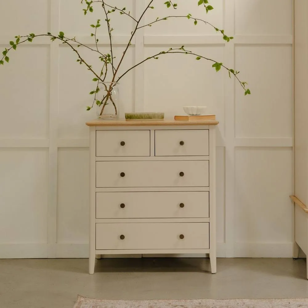 Statement Furniture Pembroke 2 over 3 Chest of Drawers in Cream