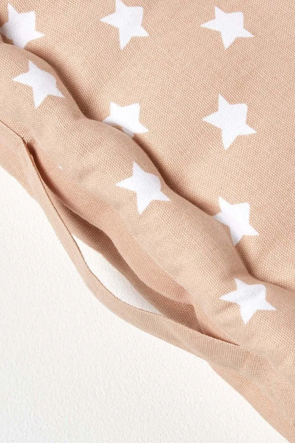 Homescapes Cotton Stars Floor Cushion in Beige 4