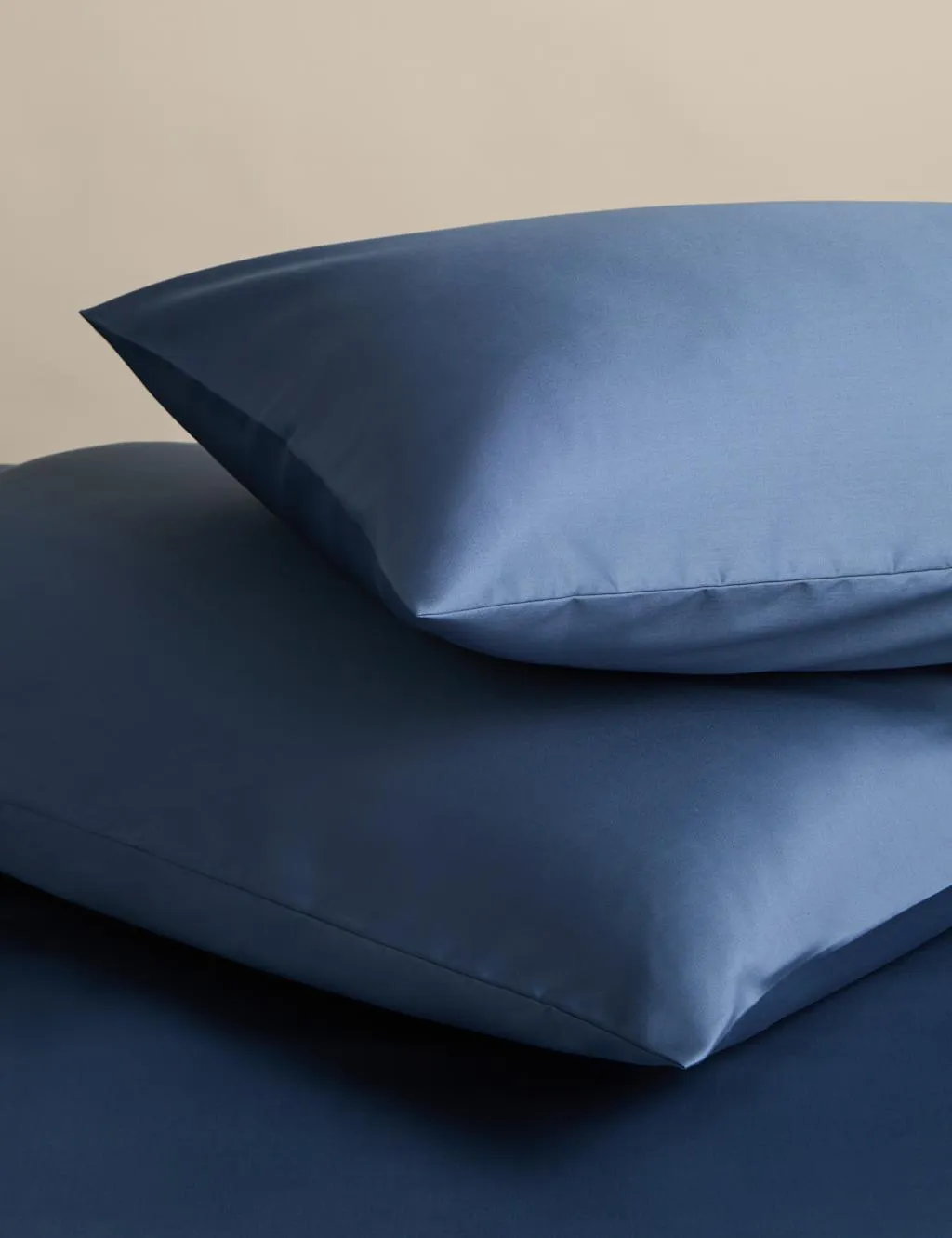 M&S Egyptian Cotton 230 Thread Count Silky Pillowcases Slate Blue