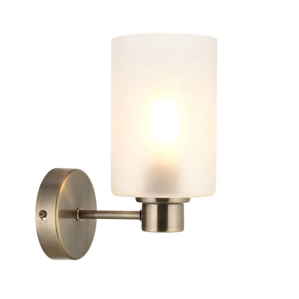 First Choice Lighting Panton - Antique Brass Wall Light with Frosted Glass Shades in Bronze 3