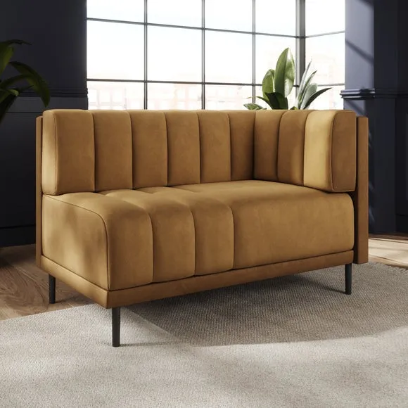 Amali Corner Dining Bench, Matte Plush Velvet 2