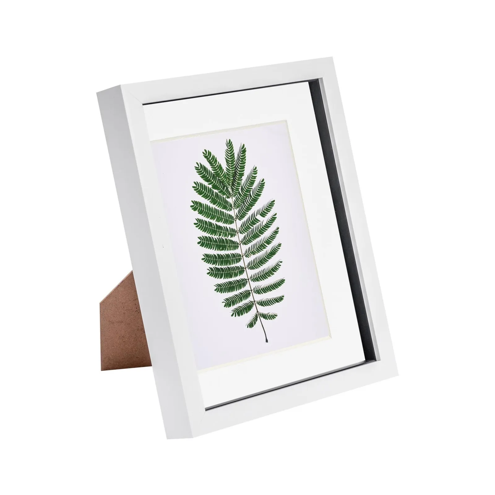 Nicola Spring 3D Box Photo Frame - 8 x 10" with 5 x 7" Mount - Ivory Mount in White