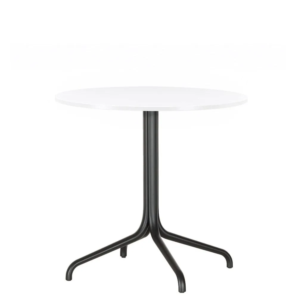 Vitra Belleville Round Table White Top Deep Black Base 3