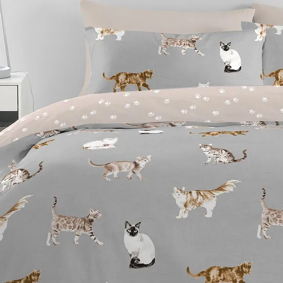 Cats Polycotton Duvet Cover & Pillowcase Set 2