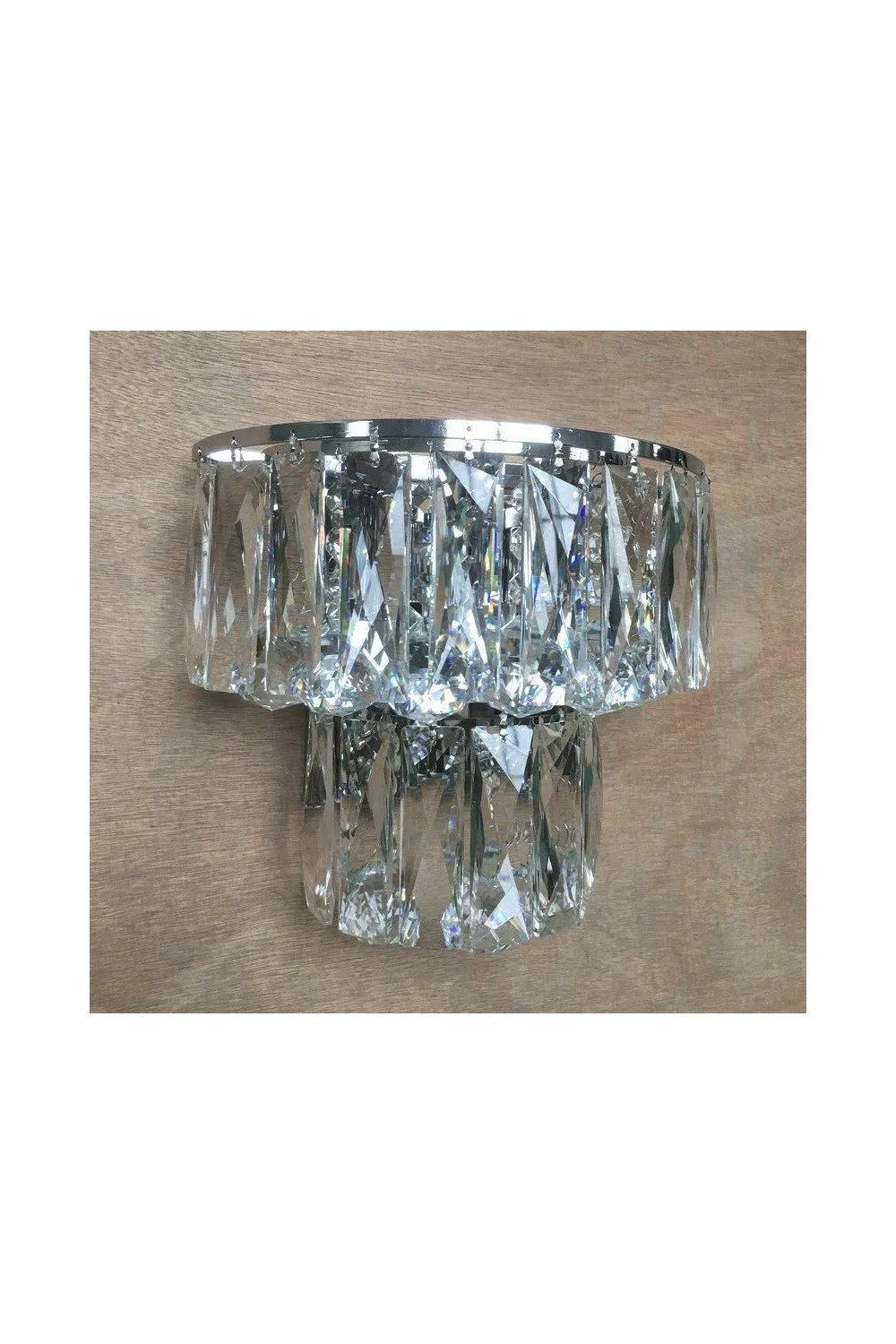 Netlighting Lilou 3 Light Wall Lamp Chrome Crystal in Grey