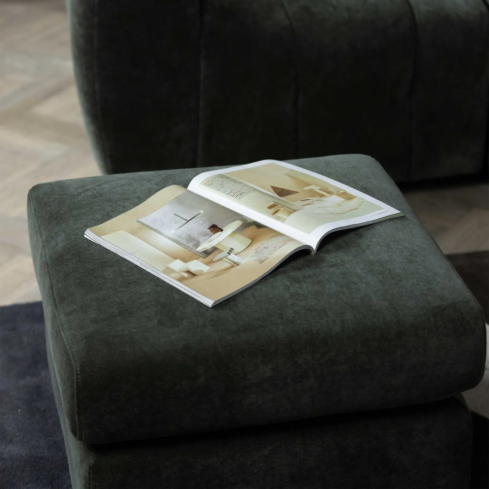 Montgomery Footstool, Green Fabric | Barker & Stonehouse 5