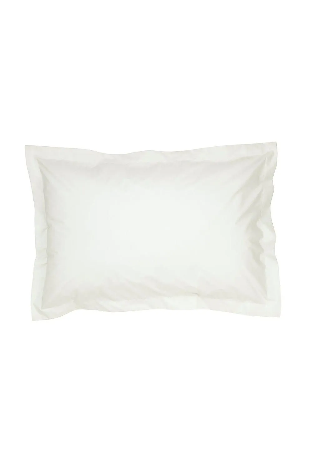 CHRISTY 400TC Luxury Cotton Sateen Plain Dye Oxford Pillowcases Pair in Ivory