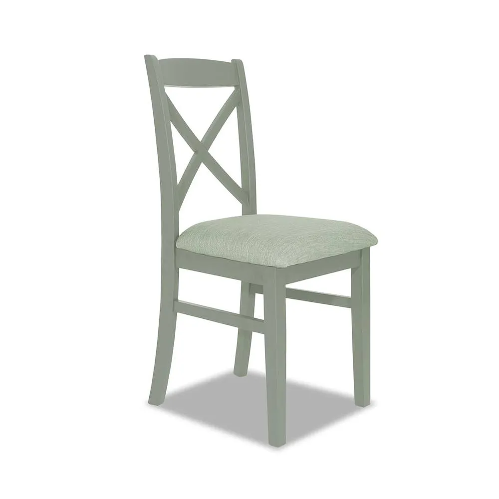 Statement Furniture Florence Crossback Upholstered Seat Dining Chair in Light Green 6