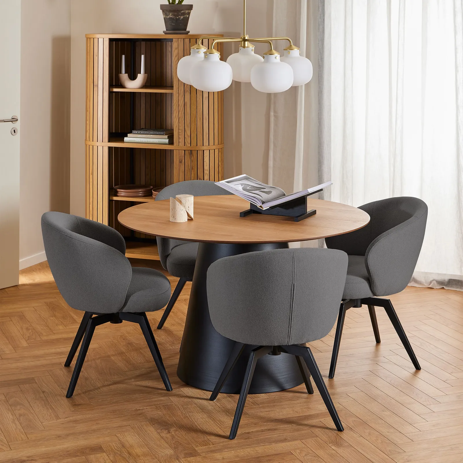 Furniture To Go Darlene Dining Chair with Armrest & Swivel Function in Grey 5