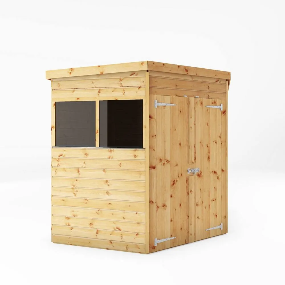 Mercia 7 x 7 Feet Shiplap Corner Shed - L207.5 x W207.5 x H200.6 cm - Brown in Light Brown