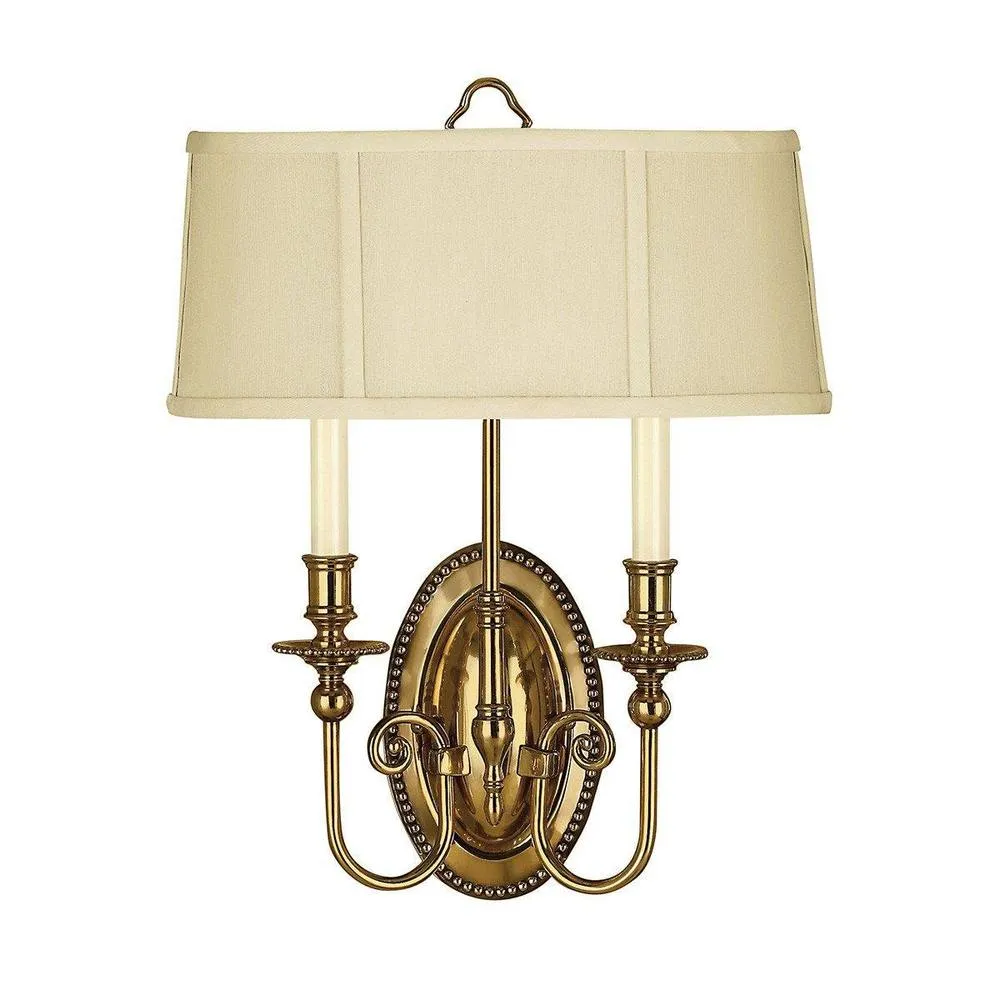 Netlighting Cambridge 2 Light Wall Light Burnished Brass in Yellow