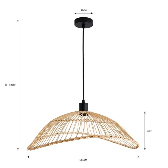 Elements Jaula Rattan Pendant Light 6