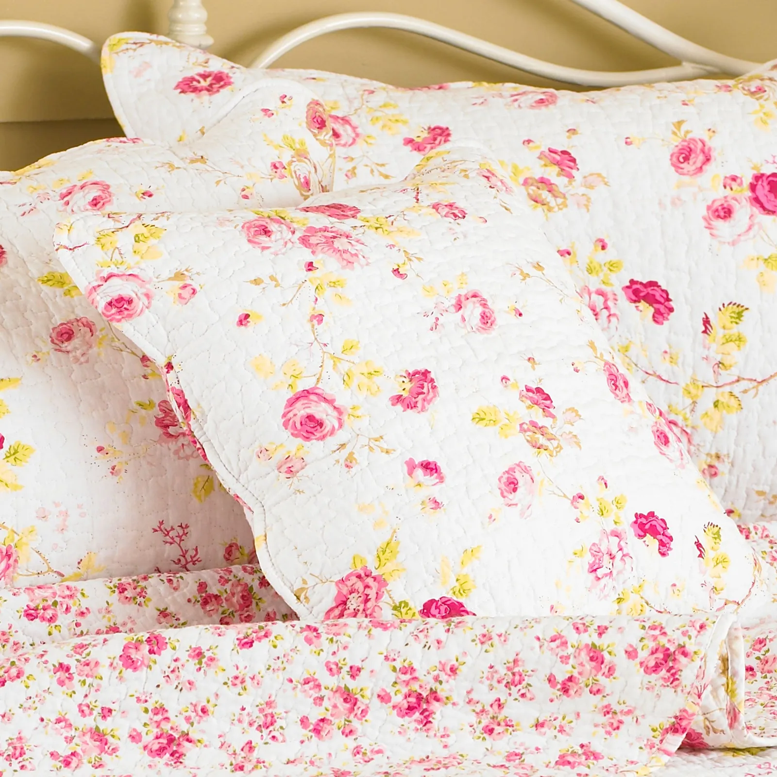 Paoletti Honeypot Lane Floral Cushion in White