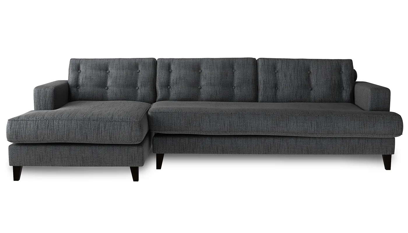 Heal's Mistral Left Hand Corner Sofa Texture Soot Black Feet
