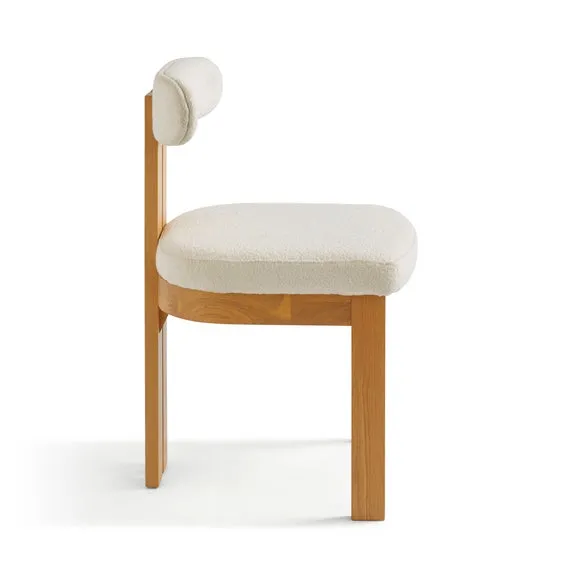 Lovato Dining Chair Stained Oak, Ivory Boucle 5