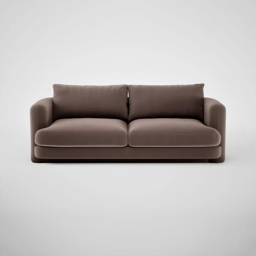 Heal's Rafi 3 Seater Sofa Smart Velvet Mouse 1