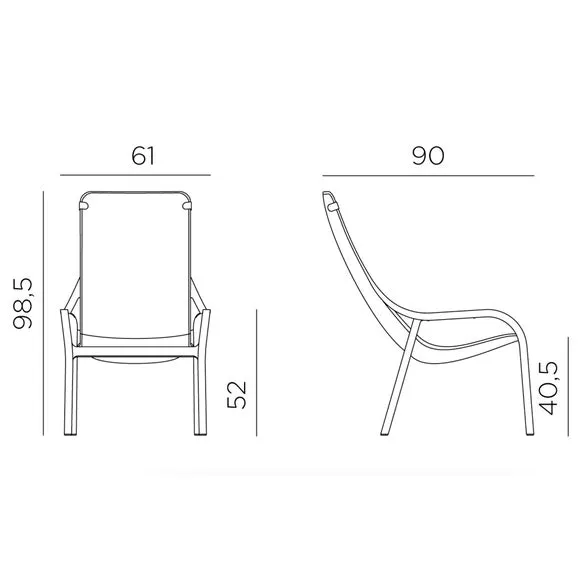 Nardi Step Low Round Table with 2 Net Lounge Chairs 6