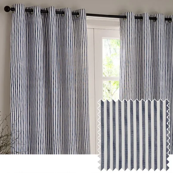 Yard Hebden Striped Eyelet Curtains (Blackout Available) 4