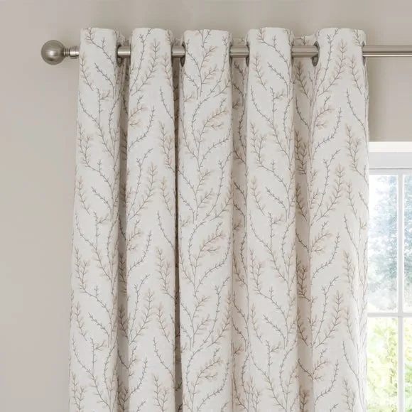 Shimla Embroidered Floral Eyelet Curtains