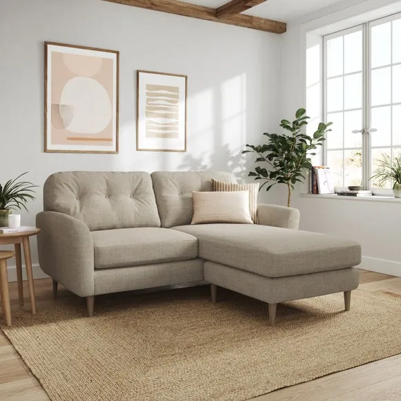 Sven Chunky Tonal Weave Reversible Corner Chaise Sofa