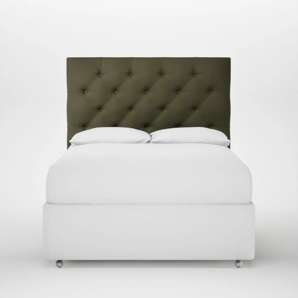 Heal's Balmoral Headboard Lift Storage Double Smart Cotton Linen Myrtle 1
