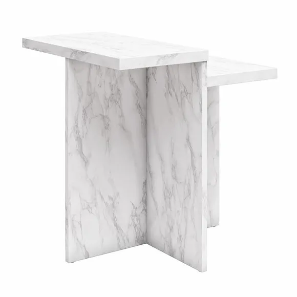 Brielle Side Table, Faux Marble 4