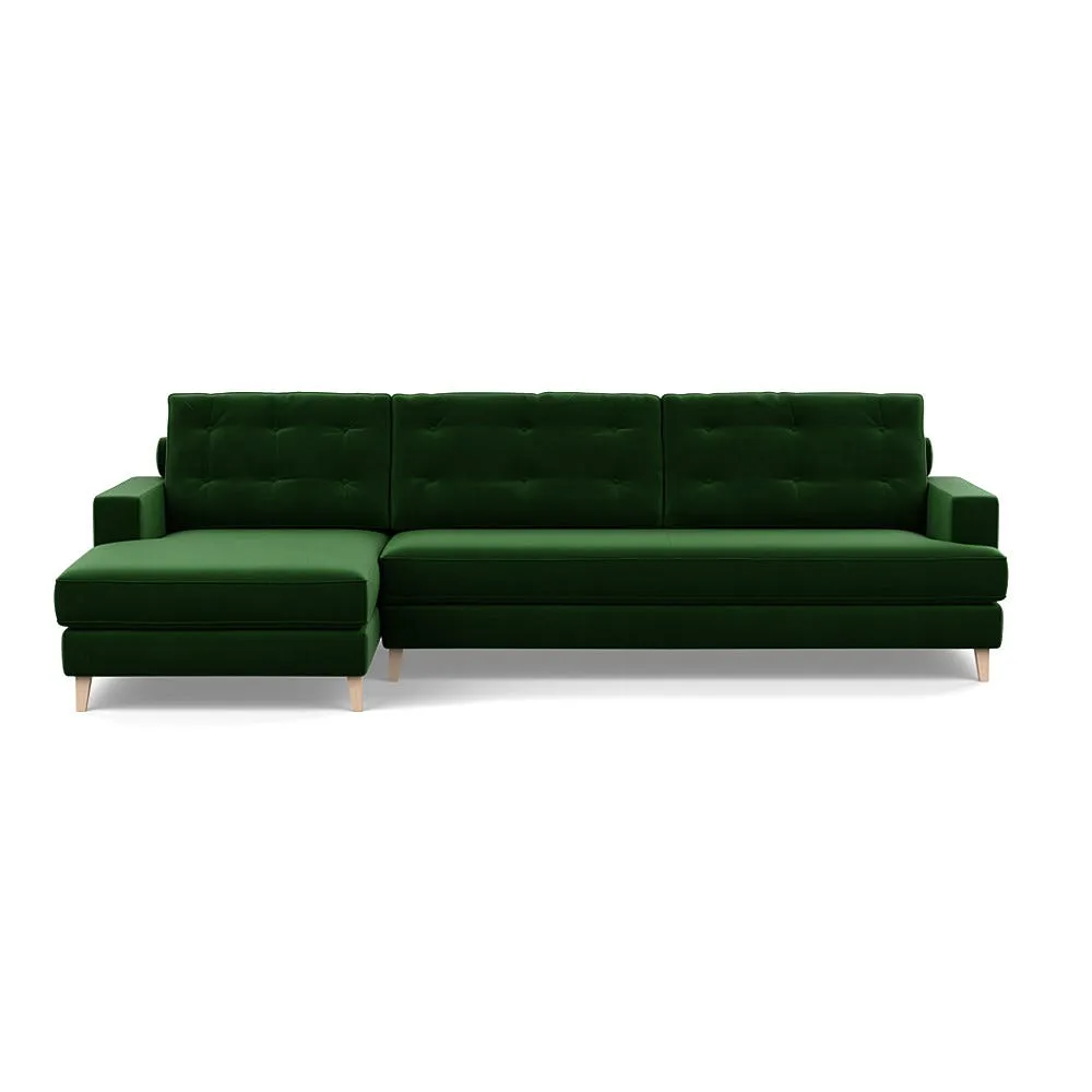 Heal's Mistral Left Hand Facing Corner Sofa Smart Velvet Forest Natural Feet 1