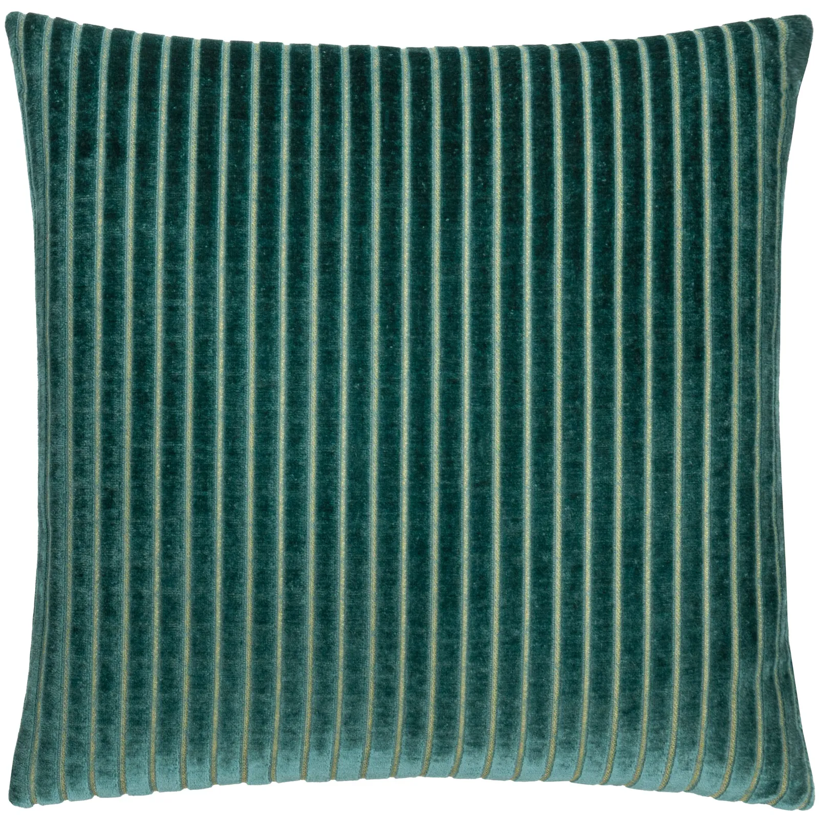 Paoletti Savoy Stripe Velvet Cushion in Teal 2
