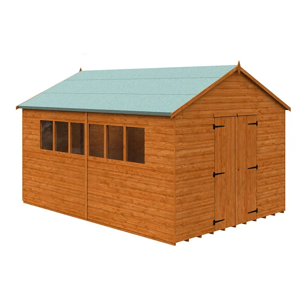 Buttercup Farm 14 x 10 Feet Xl Workshop 12mm Shed - L415 x W295 x H268.5 cm in Burnt Orange