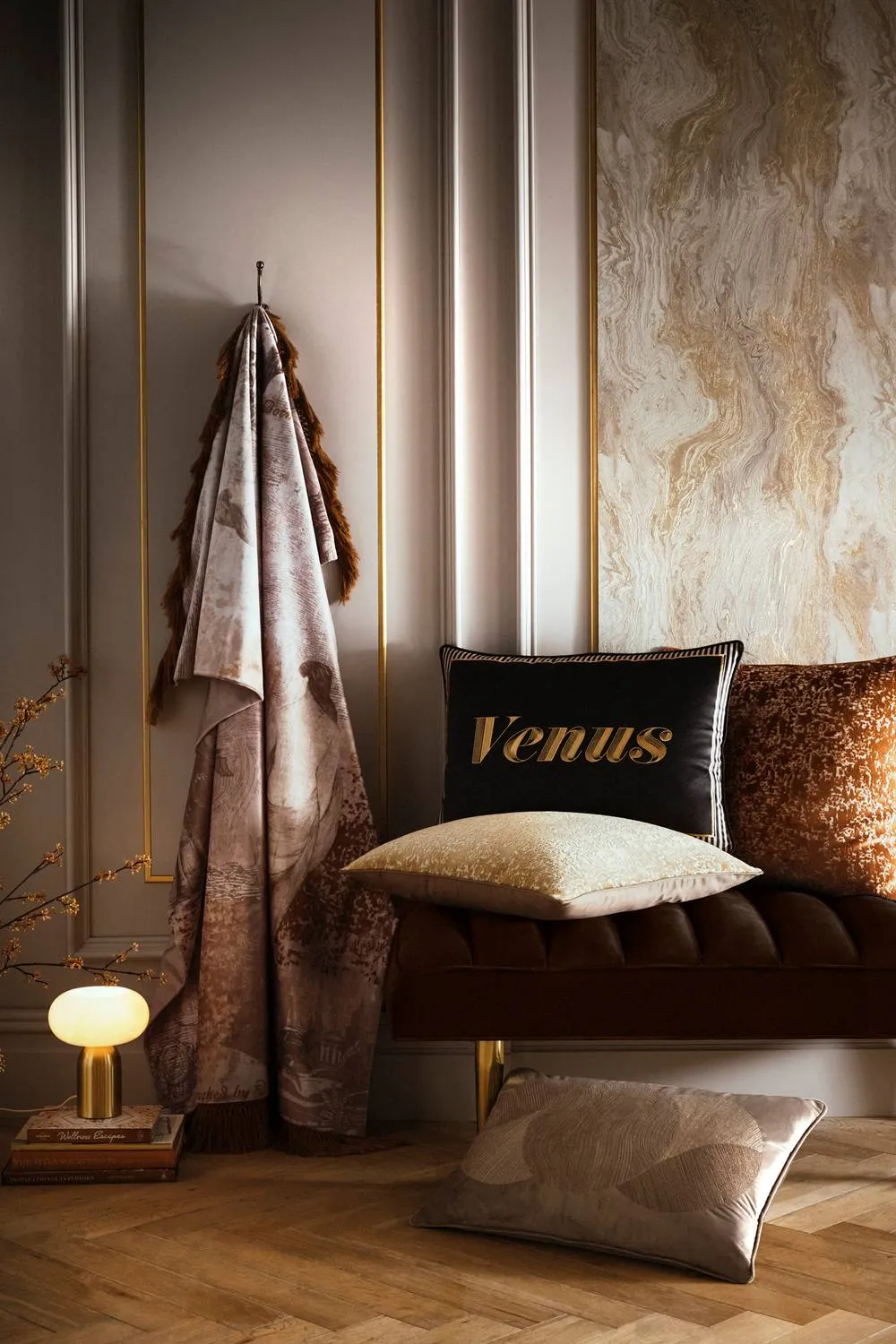 Laurence Llewelyn-Bowen 'Venus Signature' Velvet Filled Cushion in Black 4