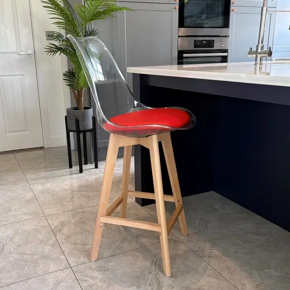 Fusion Living Soho Clear Plastic Bar Stool